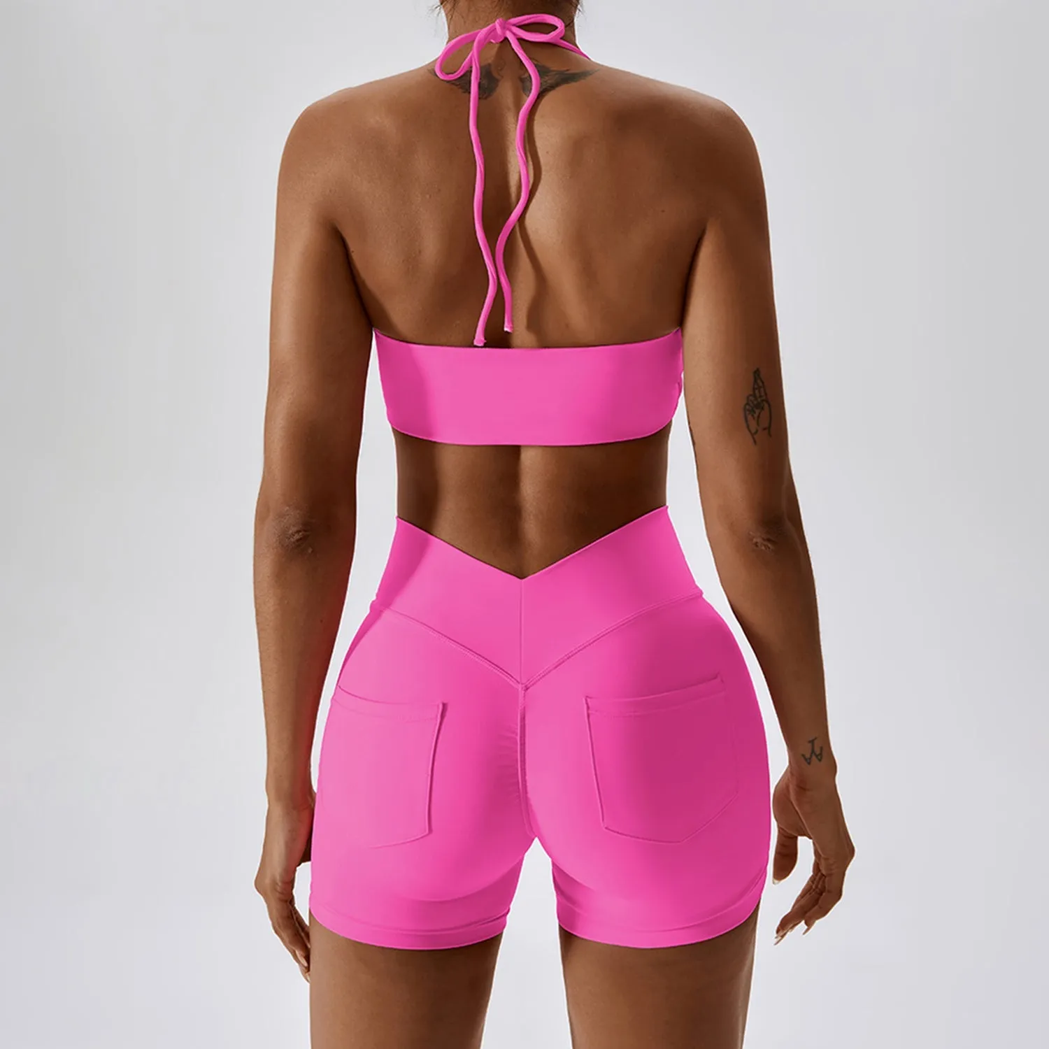 Backless Halter Workout Bra