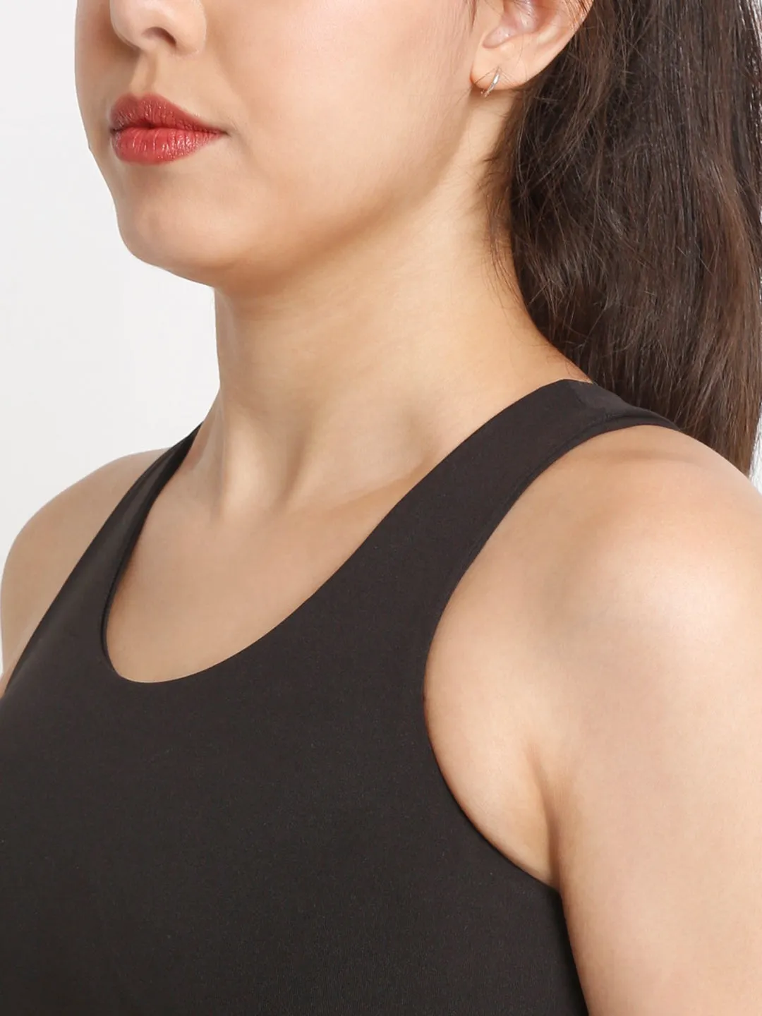 Black Essential Racerback Sports Bra