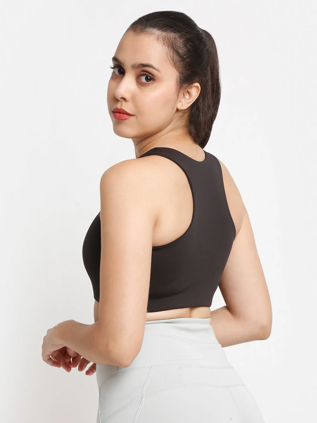 Black Essential Racerback Sports Bra