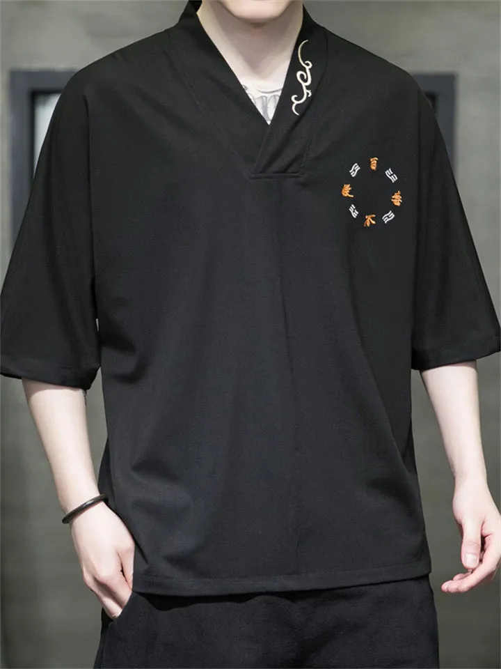 Breathable Half Sleeve Embroidered Shirts for Men