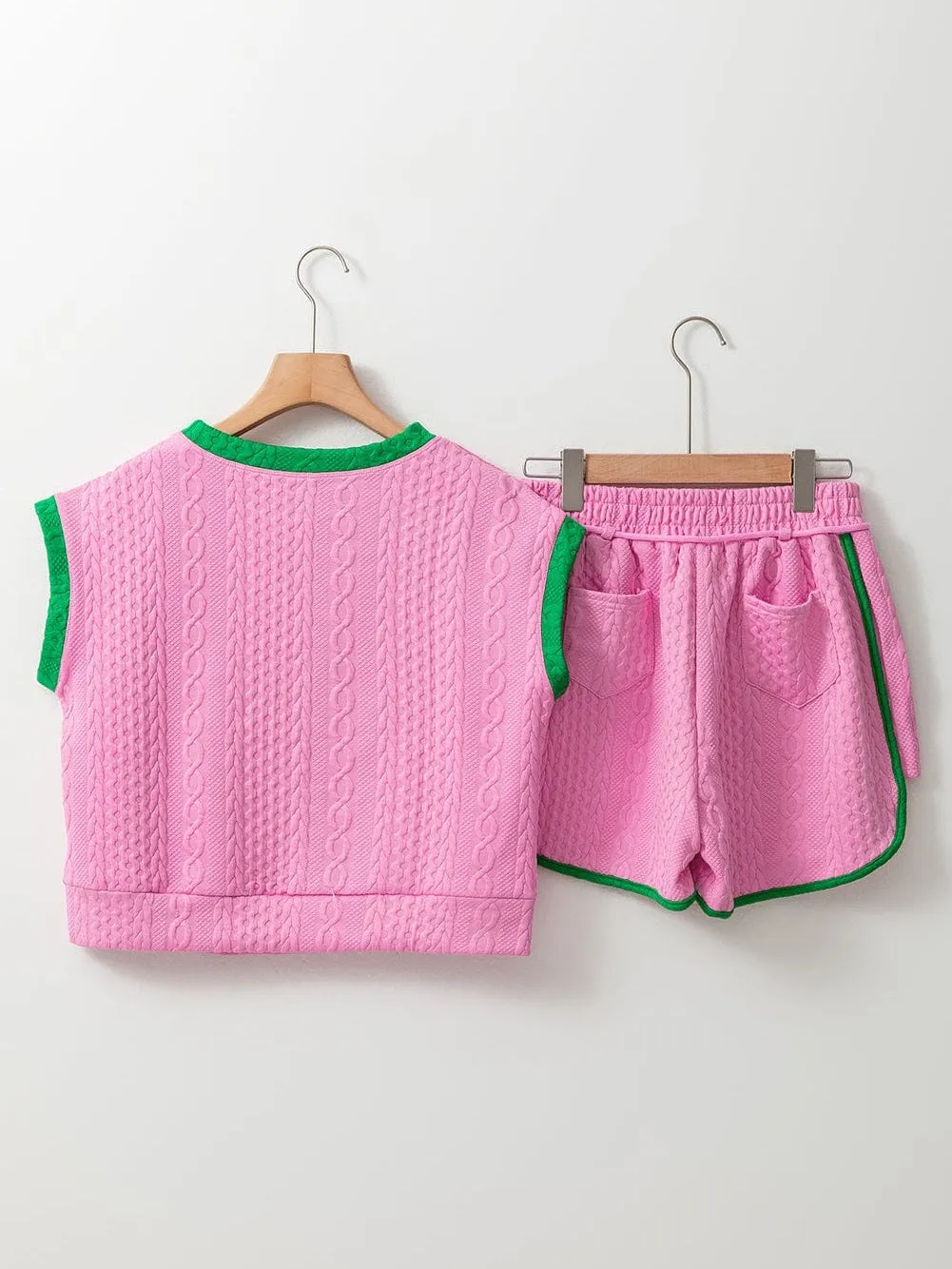 Casual Pink Shorts and Top Set