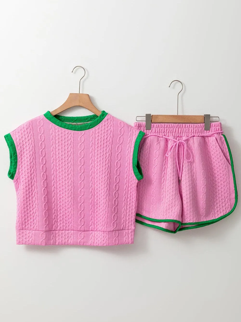 Casual Pink Shorts and Top Set