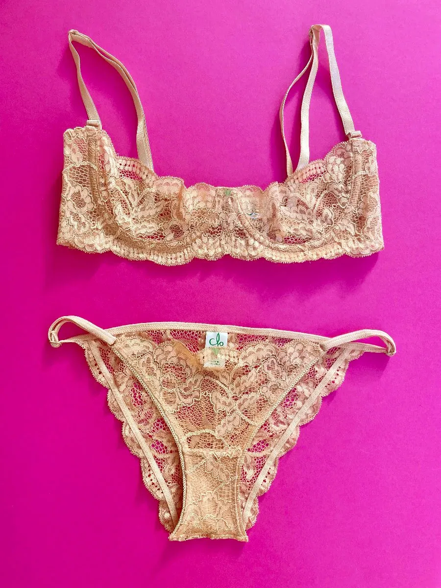 Clo: Fortuna Lace String Bikini - Maple Sugar