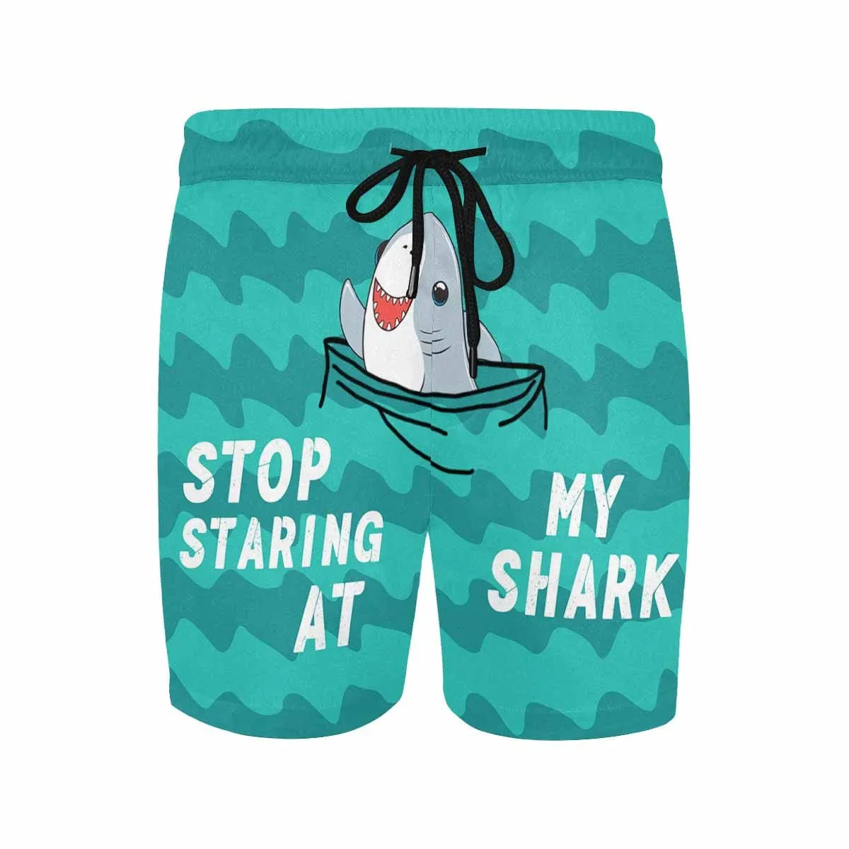 Custom Pet Face Swim Shorts with Photo & Name Personalized Shark Cat Men's Quick Dry Swim Shorts for Holiday
