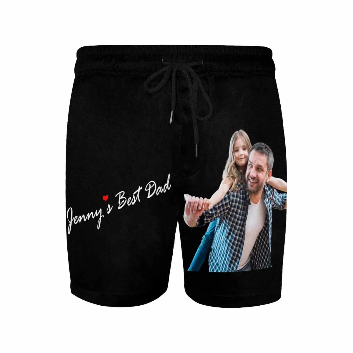 Custom Photo & Name Swimming Trunks Best Dad Men's Quick Dry Swim Shorts with Face for Father