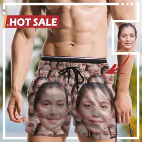 Customized Swim Trunks Custom Double Seamless Face Men's Quick Dry Swim Shorts