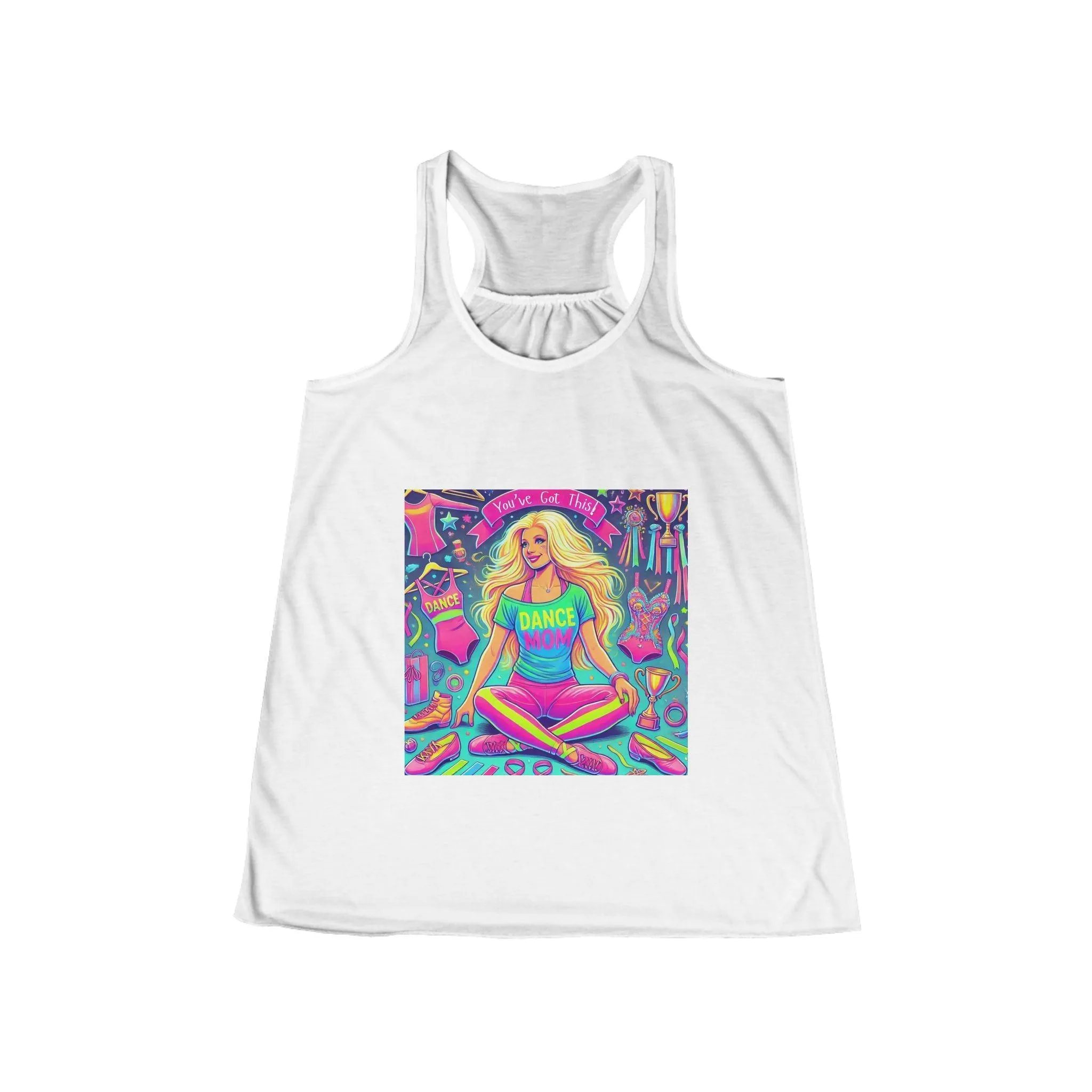 Dance Mom: You've Got This - Blonde Mom - Sitting - Women's Flowy Racerback Tank