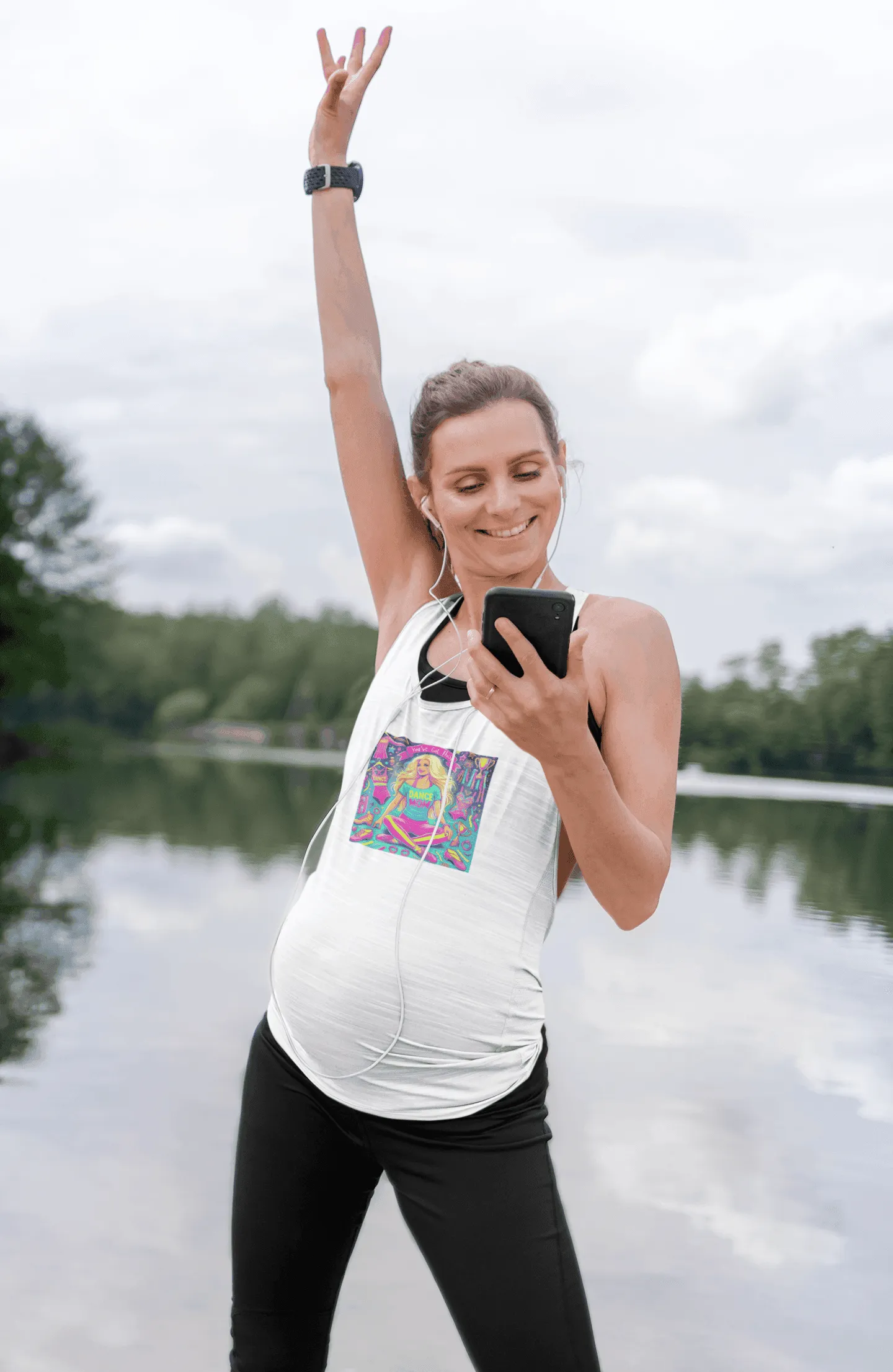 Dance Mom: You've Got This - Blonde Mom - Sitting - Women's Flowy Racerback Tank