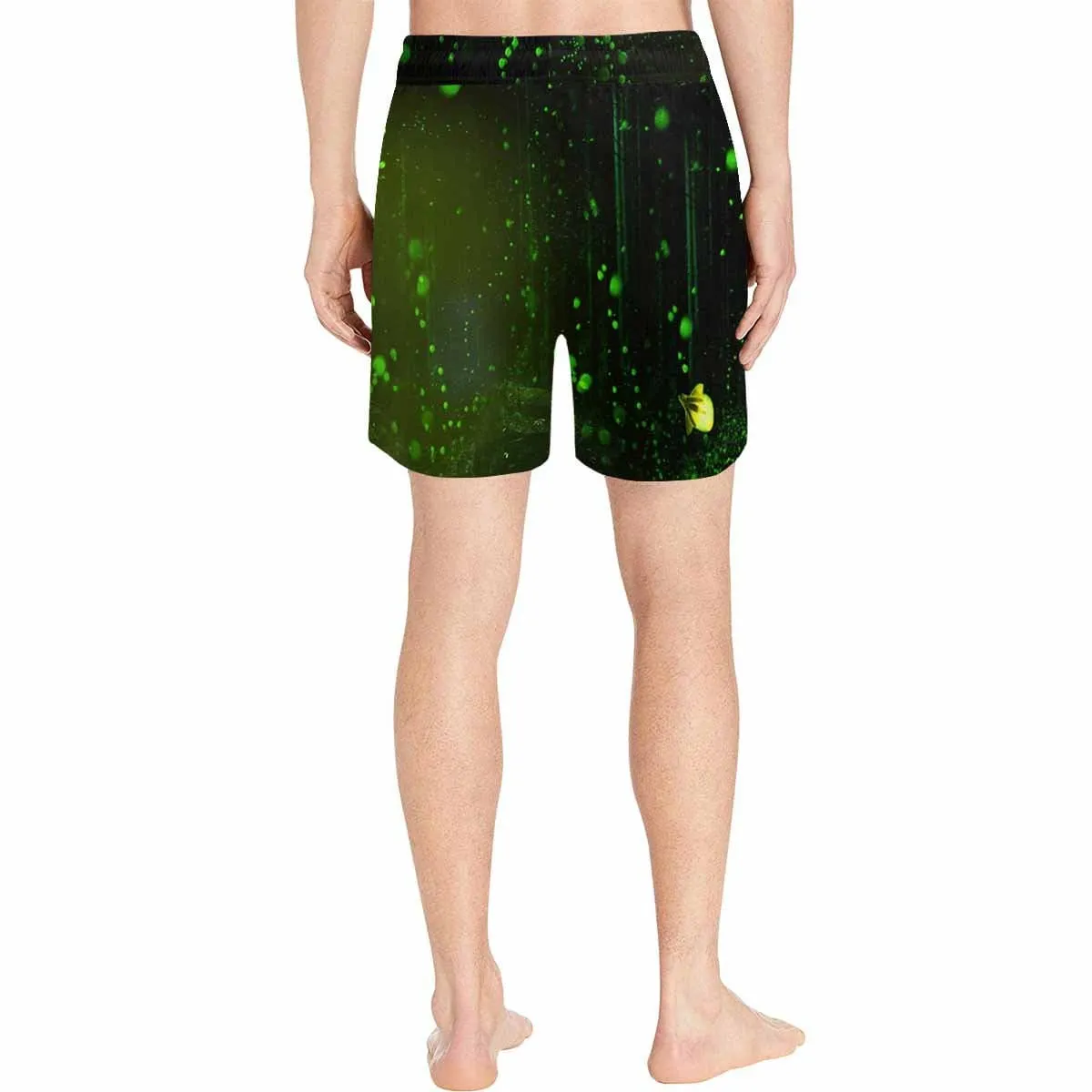 Design Your Own Swim Trunks Custom Face Green Men's Quick Dry Swim Shorts Gift for Vacation