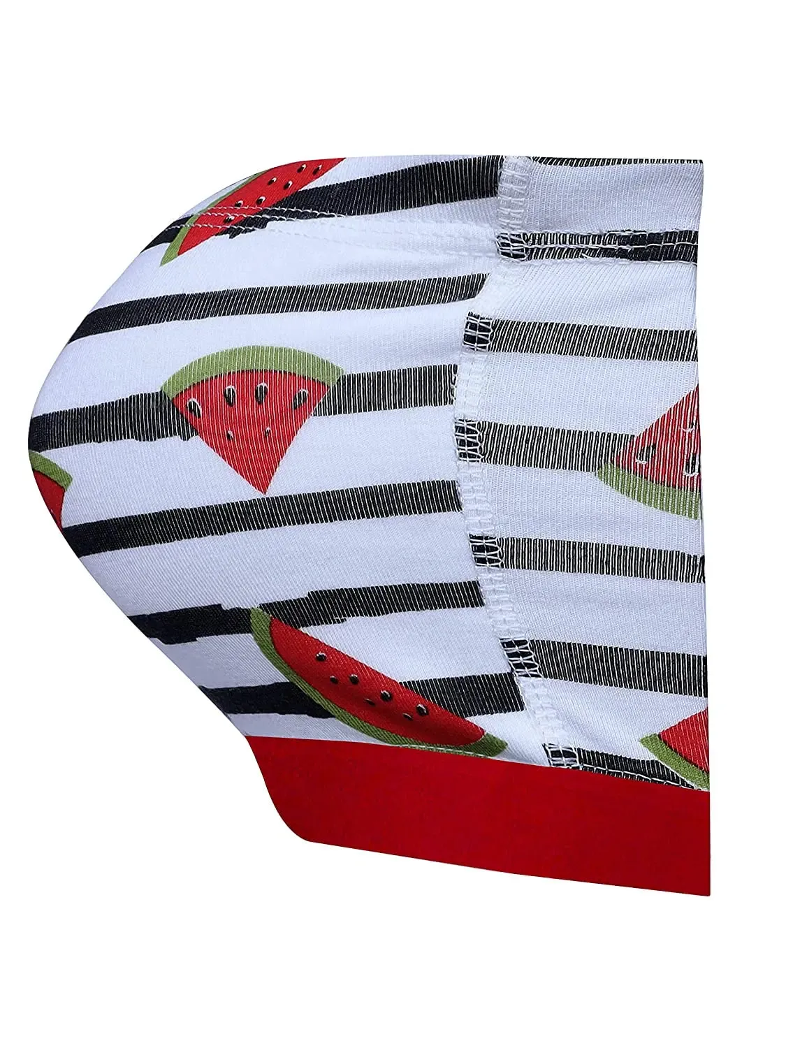 Double-Layer Cotton Strapless Bra | Non-Padded Bandeau Bra | Red Watermelon Print