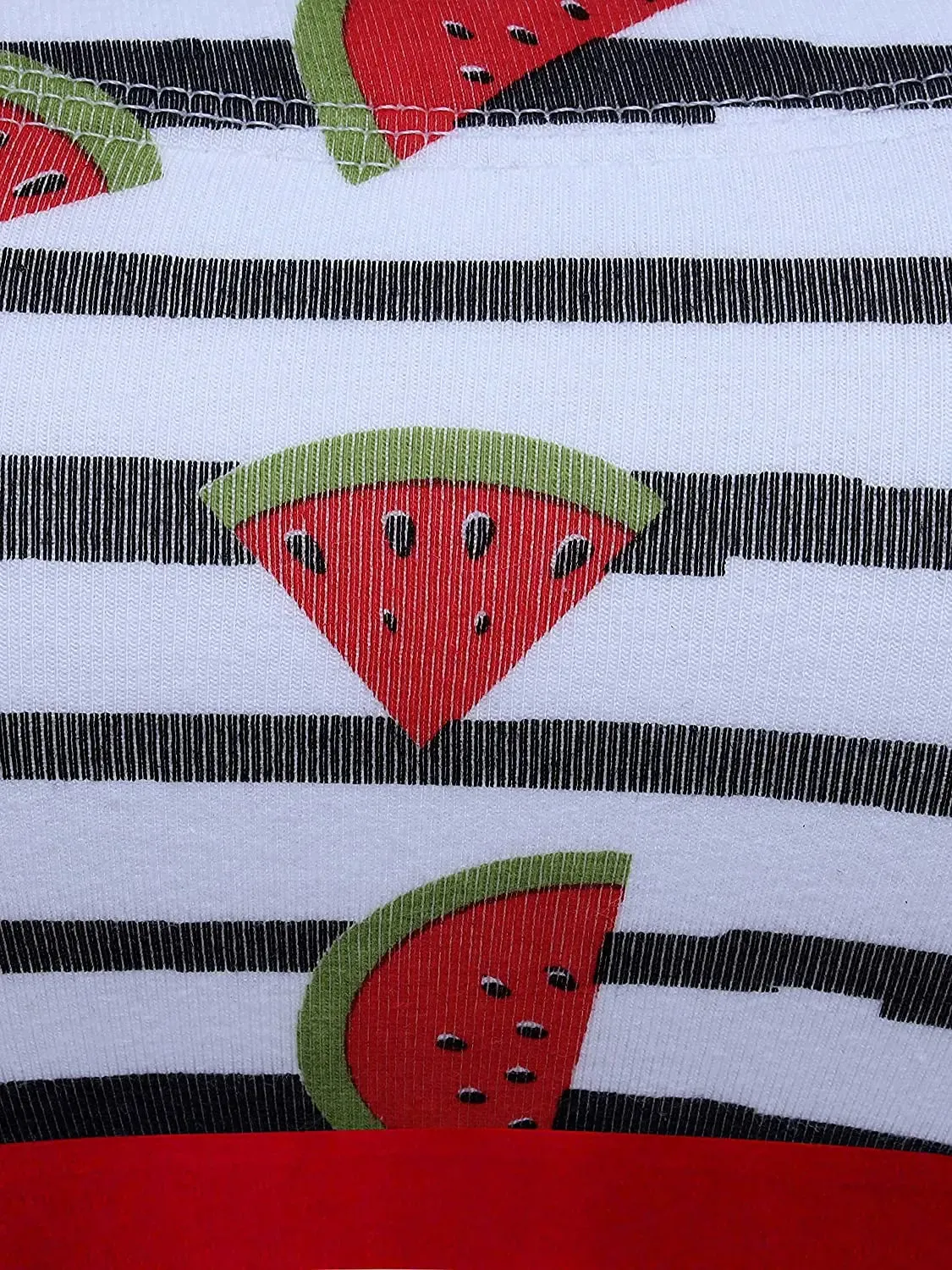 Double-Layer Cotton Strapless Bra | Non-Padded Bandeau Bra | Red Watermelon Print
