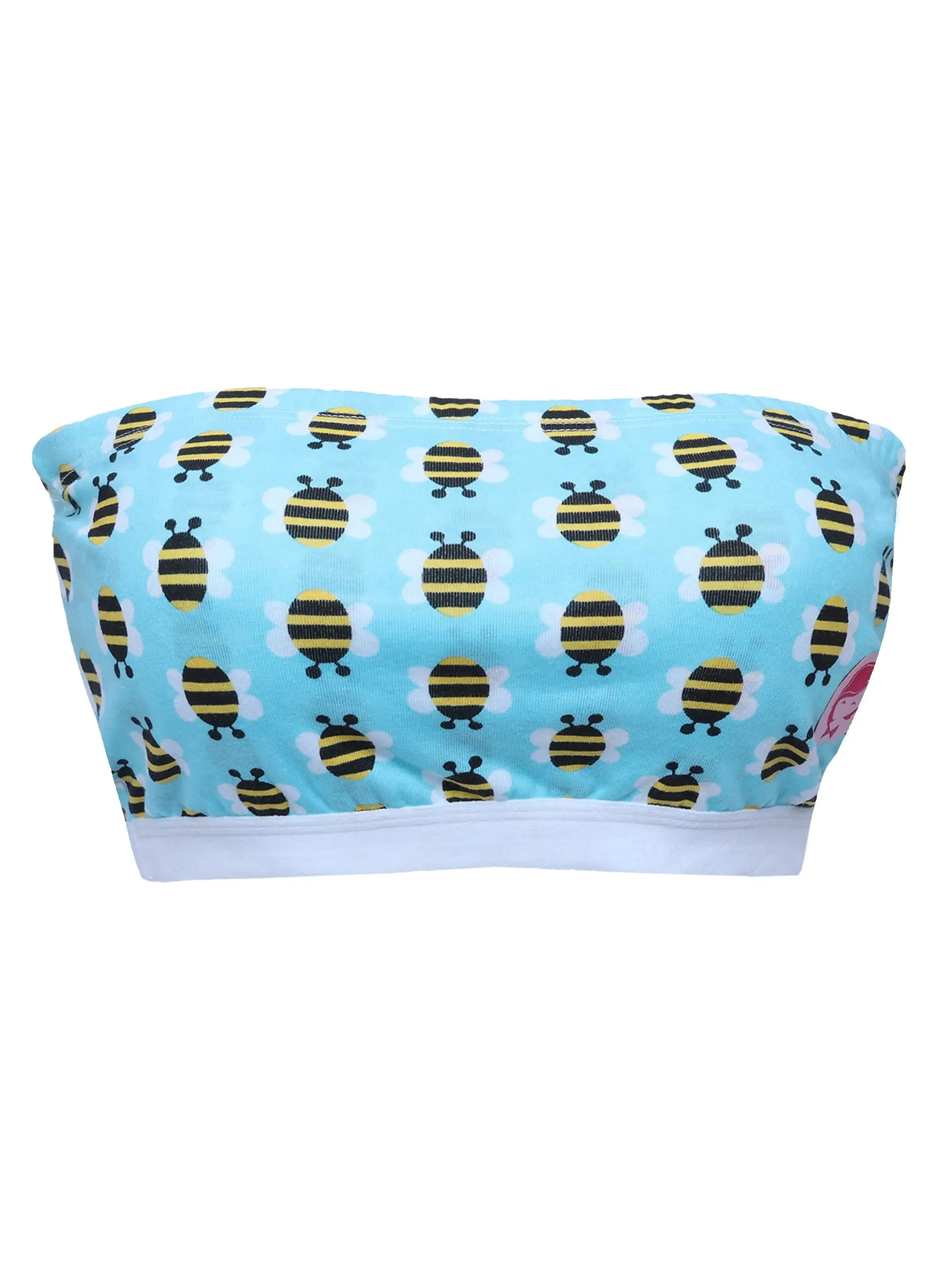 Double-Layer Cotton Tube Bra | Non-Padded Tube Top | Bee Printed Bra