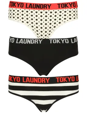 Eta (3 Pack) Assorted Briefs in Ivory / Black - Tokyo Laundry