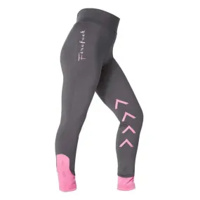 Firefoot Ripon Riding Leggings Stretch Ladies Breeches - Grey / Pink