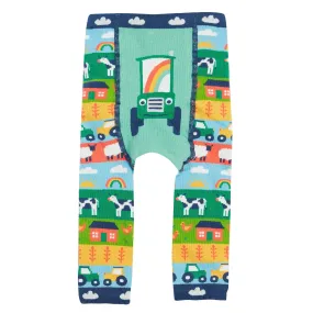 Frugi Infant Knitted Leggings Farm Fairisle Tractor