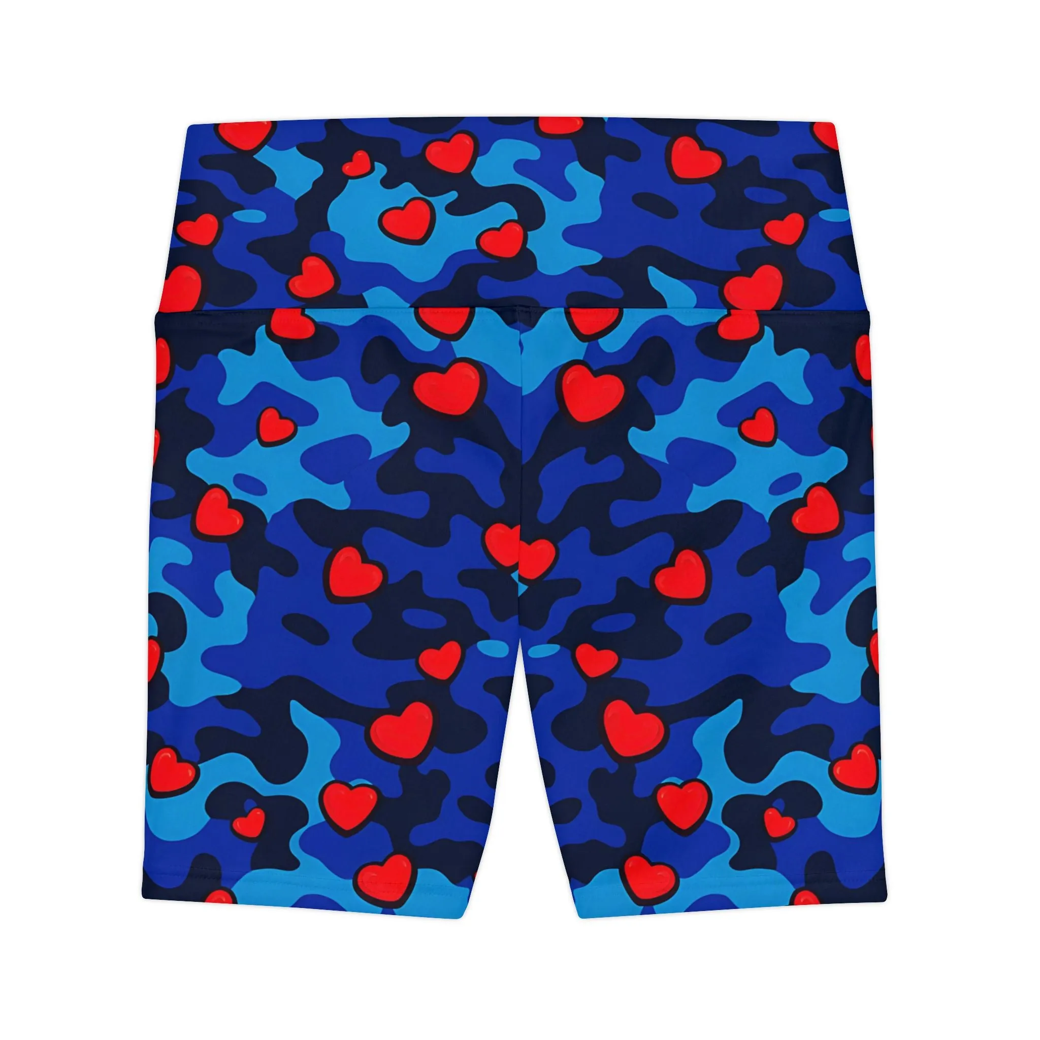 Fun Camouflage Love Women's Workout Shorts | Heart Pattern Activewear