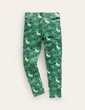 Fun Leggings-Deep Green Unicorn