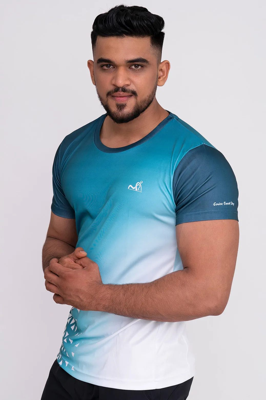 Gradient Round Neck T-Shirt Mint Green (D)