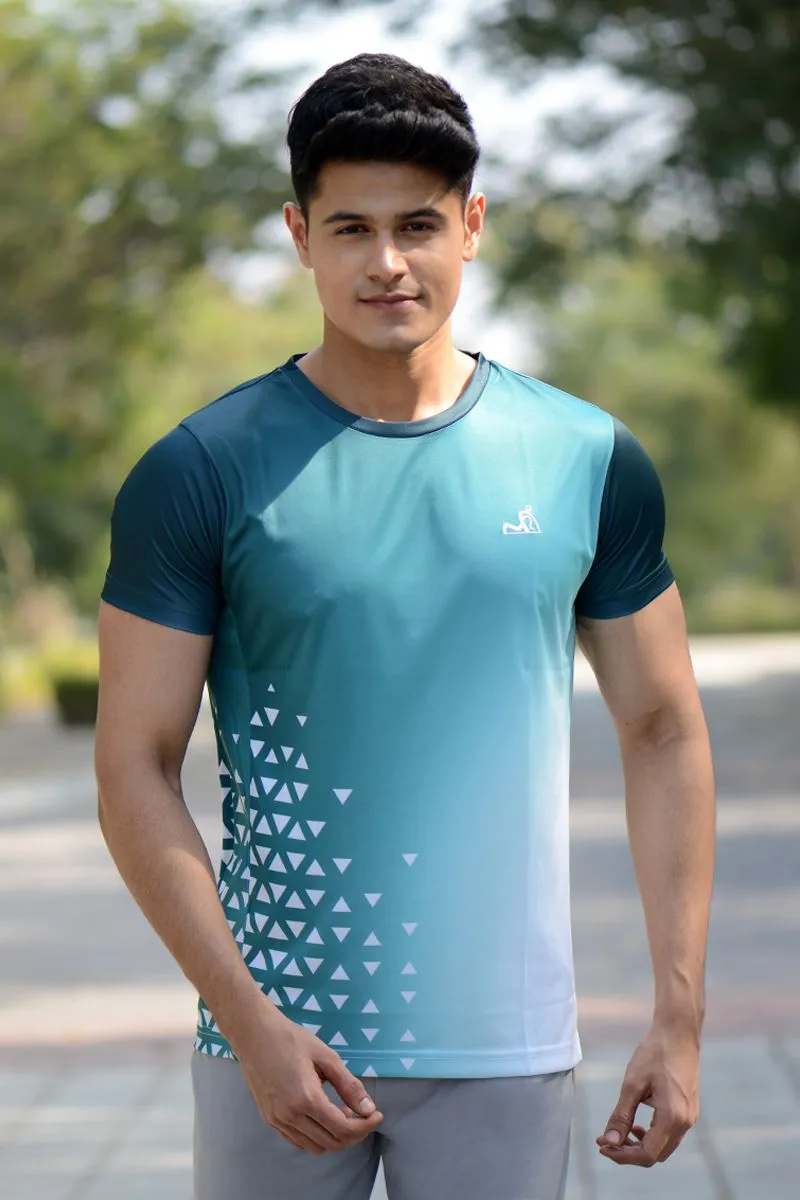 Gradient Round Neck T-Shirt Mint Green (D)