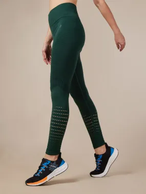 Green Seamless Jacquard Tights