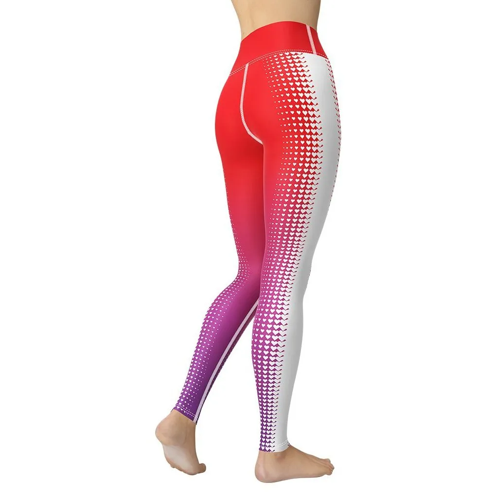 Hearts Optical Illusion Yoga Leggings