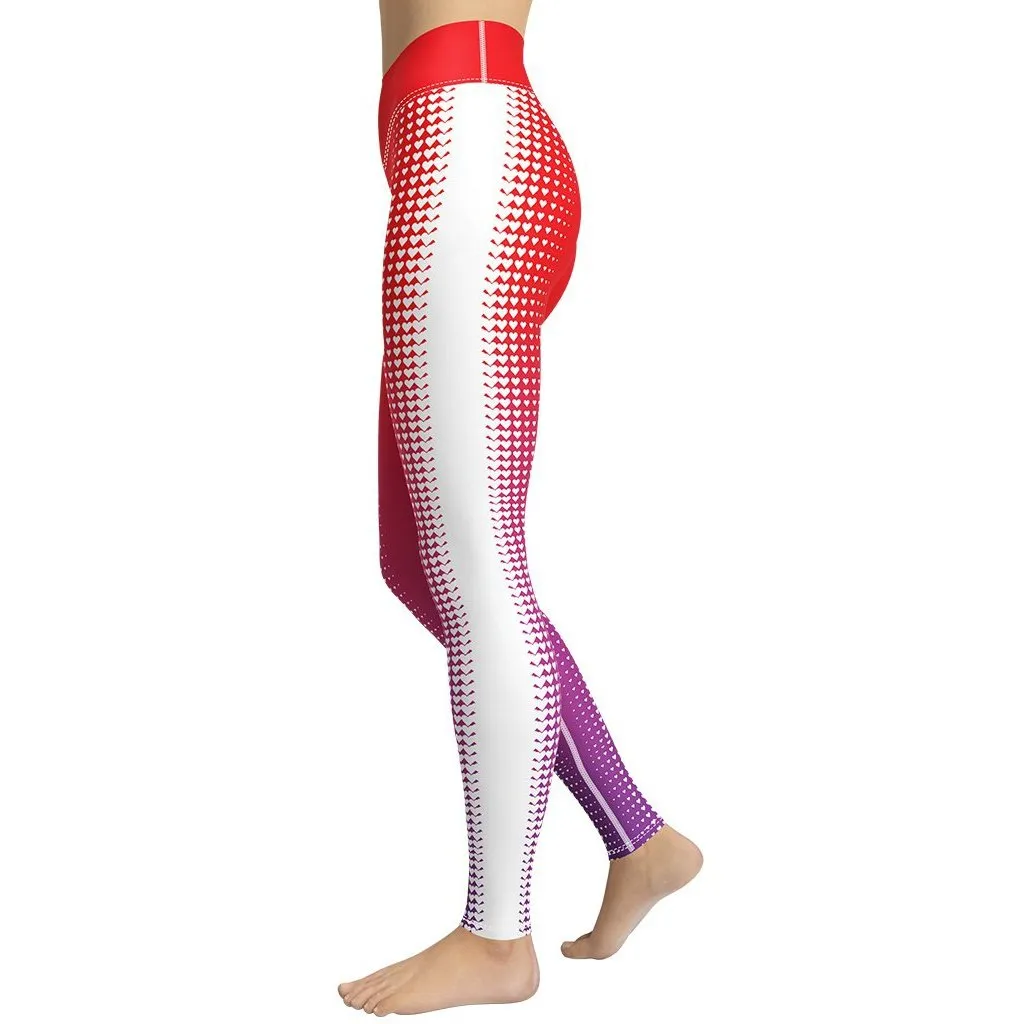 Hearts Optical Illusion Yoga Leggings