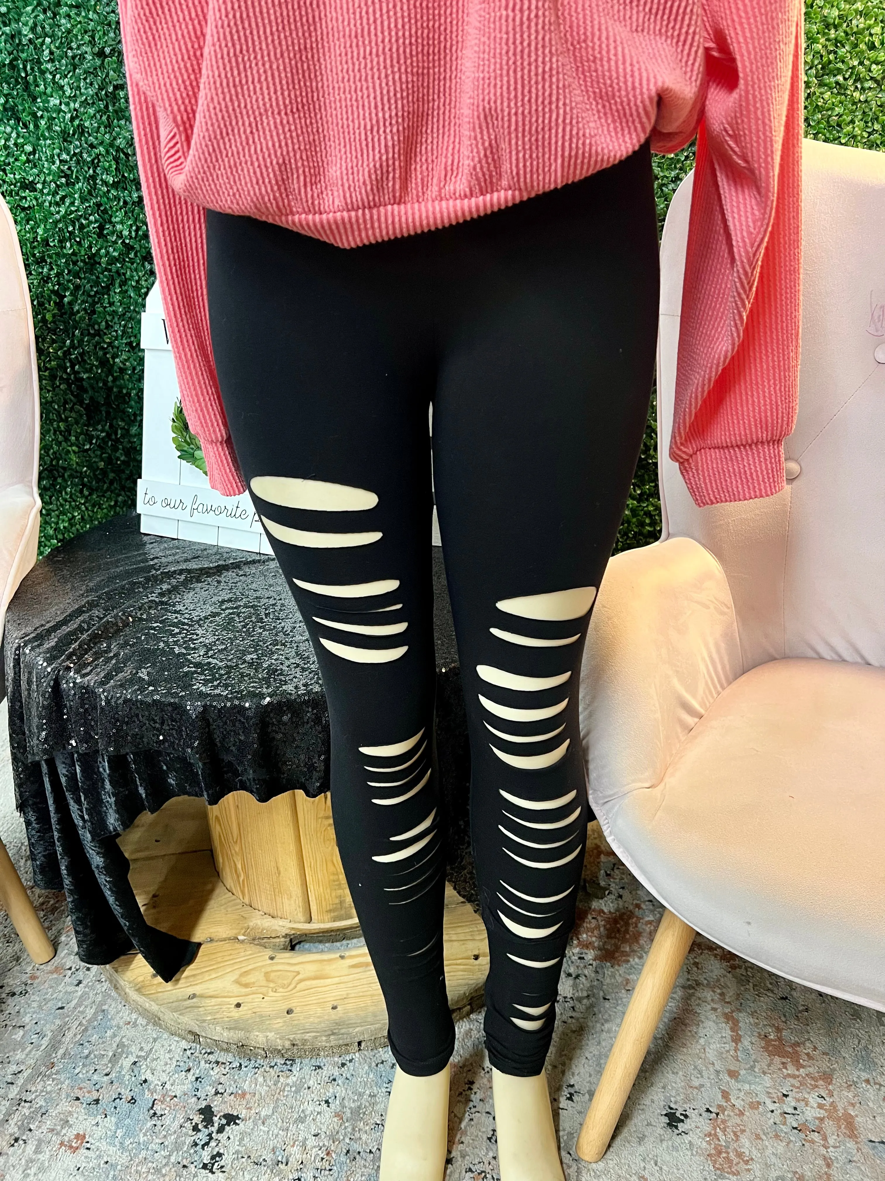 Hot Mess Distressed Leggings