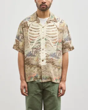 Kapital Rayon Aloha Shirt, Brown Kamekameha Bone