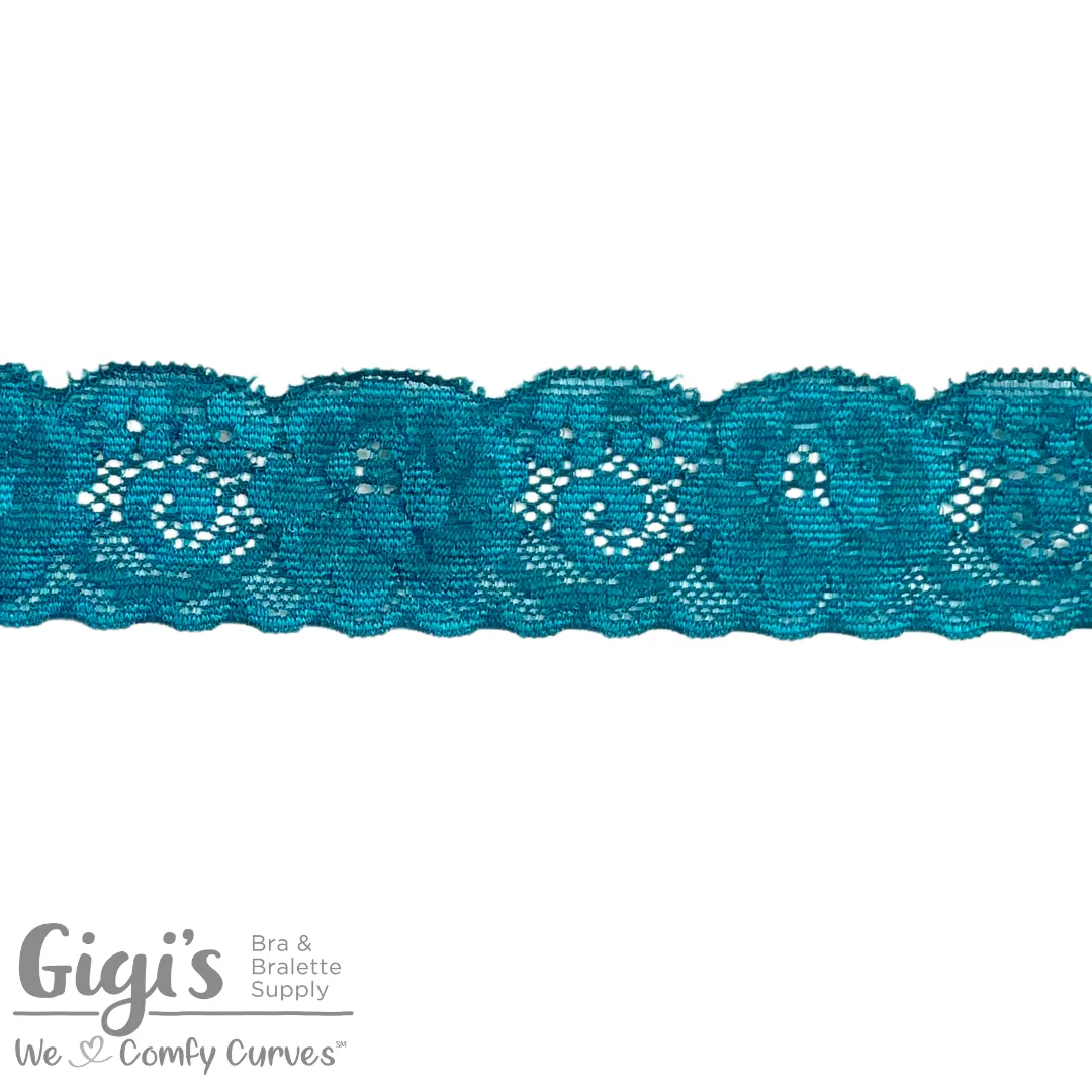 Lace, 1" Floral Stretch Lace Trim