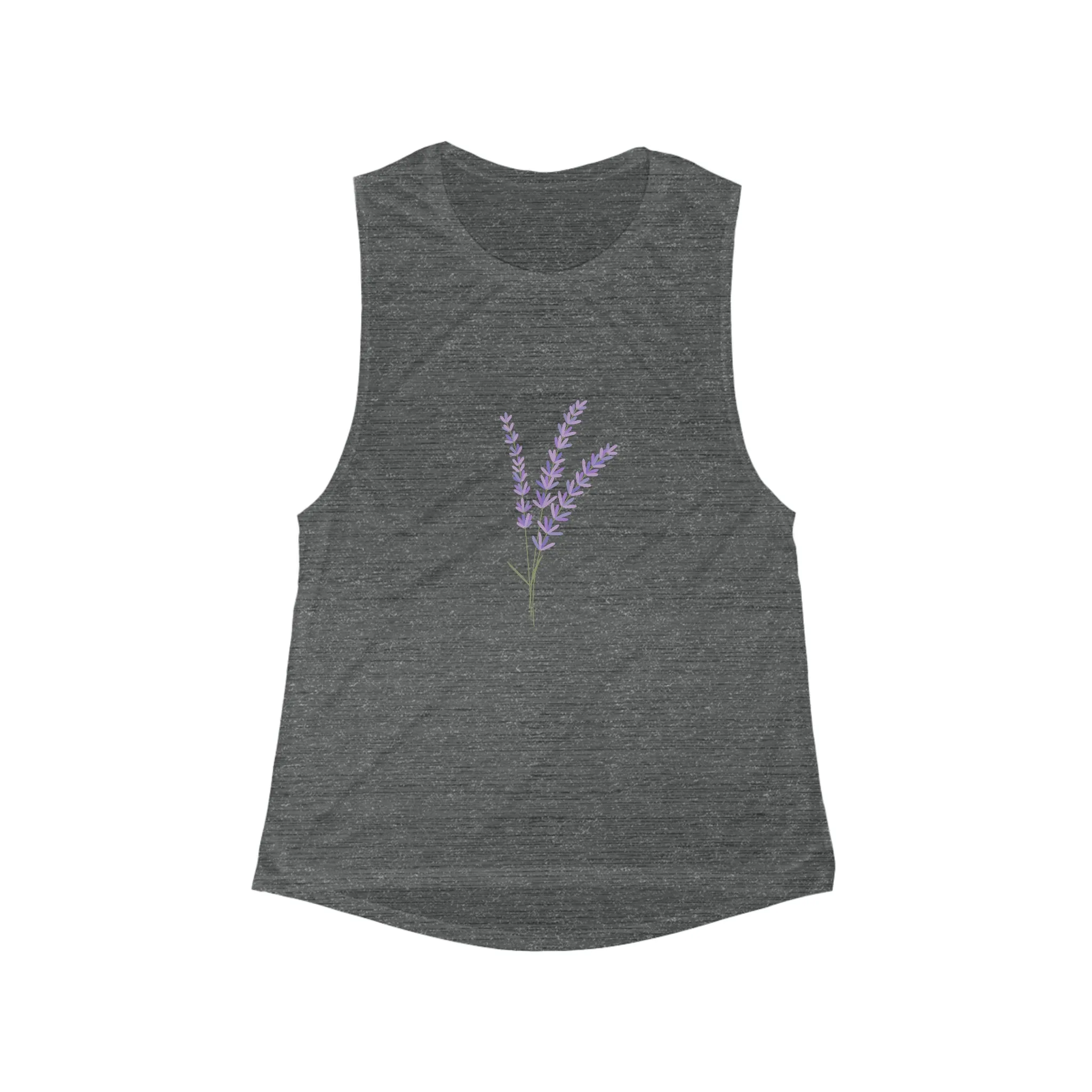 Lavender Flowy Scoop Muscle Tank