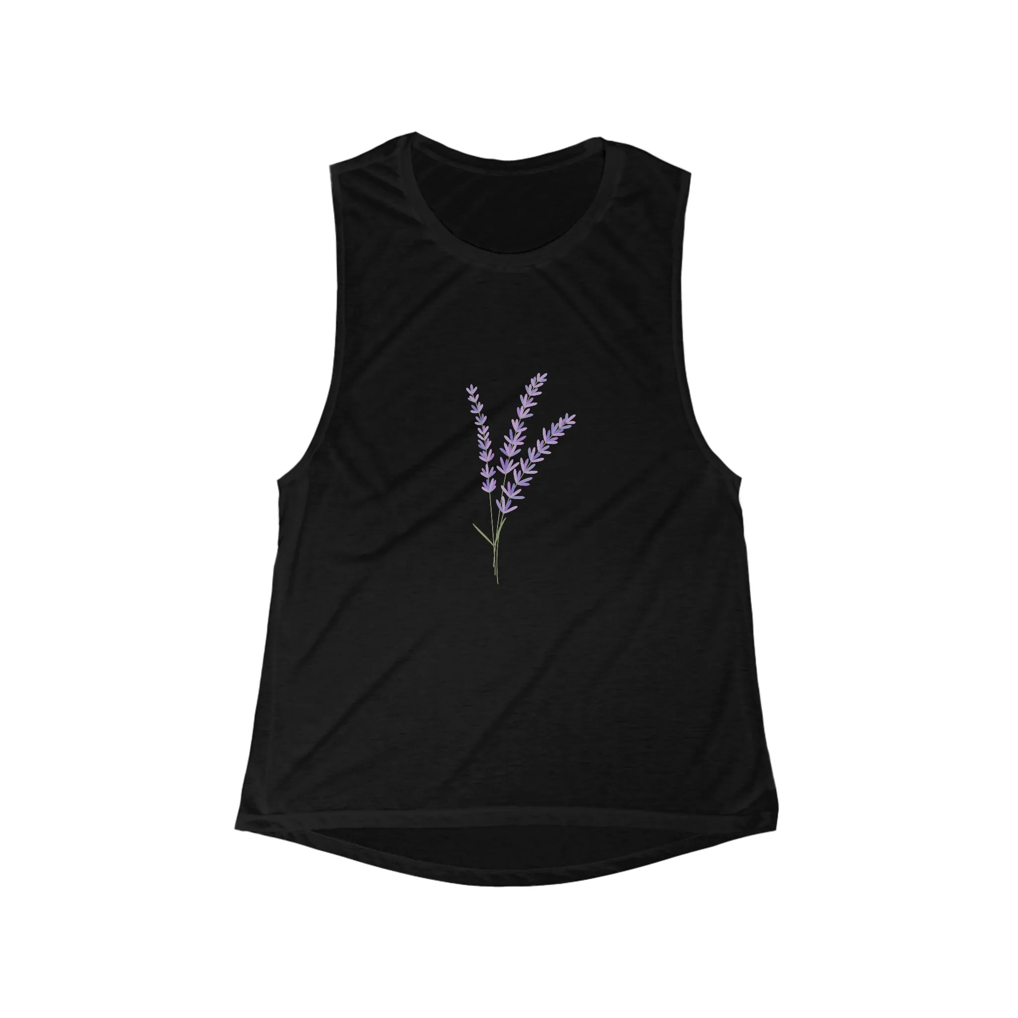 Lavender Flowy Scoop Muscle Tank