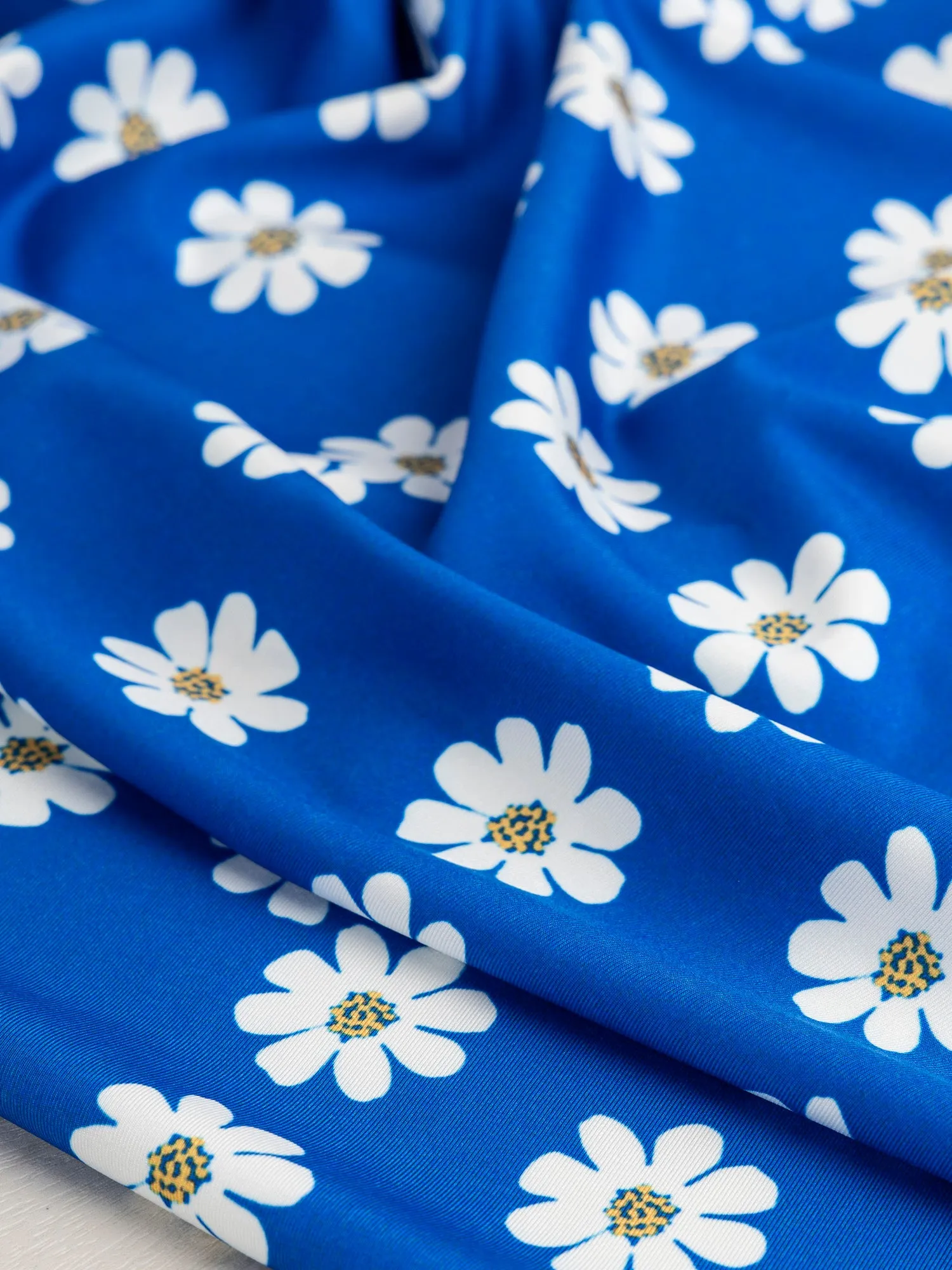 Mary Daisy Recycled Swim Performance Knit - Royal Blue   White - Swatch