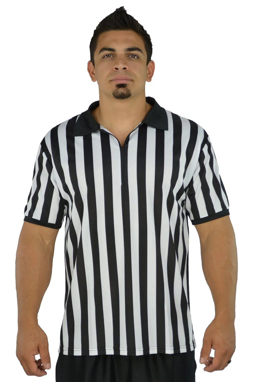 Mato & Hash Men's 1/4 Zip Referee Shirts for Waiters or Bartenders Ref Costume