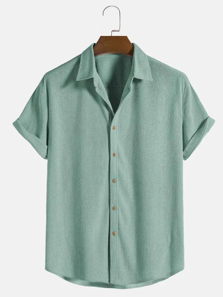 Men's Casual ShirtsSummer Men's Casual Pattern Printed Shirt: Stylish Solid Color Design