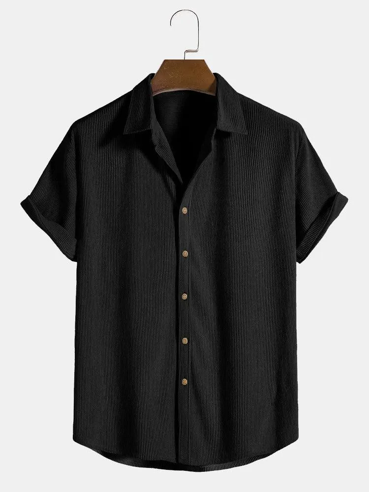 Men's Casual ShirtsSummer Men's Casual Pattern Printed Shirt: Stylish Solid Color Design
