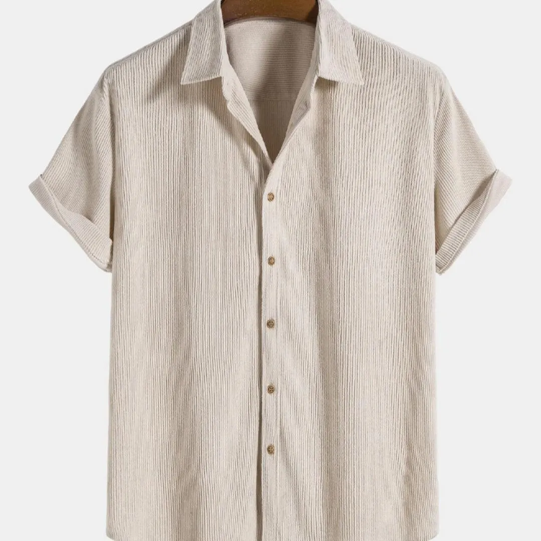 Men's Casual ShirtsSummer Men's Casual Pattern Printed Shirt: Stylish Solid Color Design