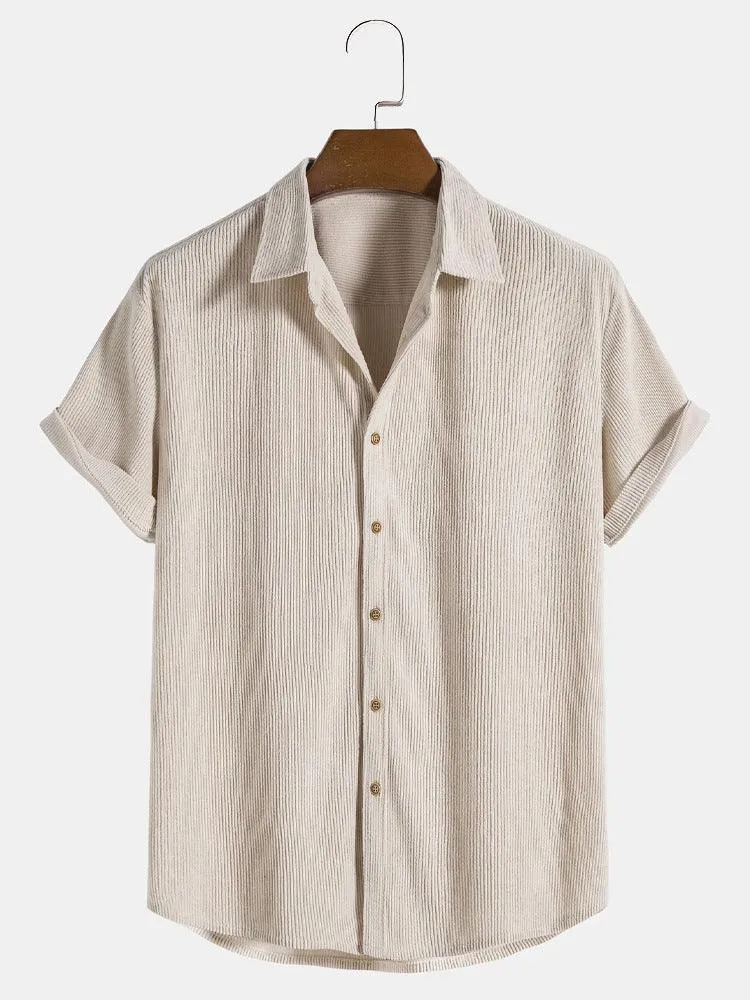 Men's Casual ShirtsSummer Men's Casual Pattern Printed Shirt: Stylish Solid Color Design