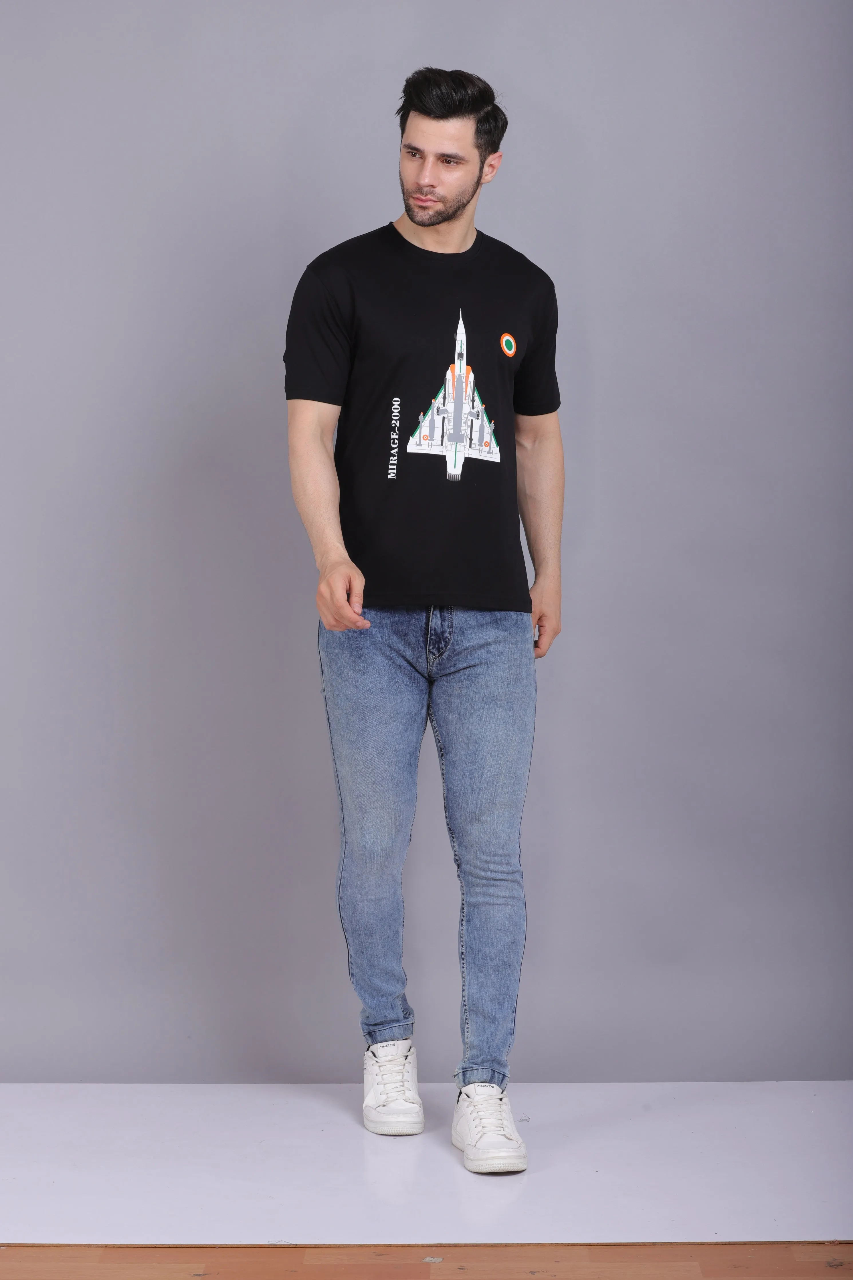 Men's Round Neck T shirt Mirrage Black