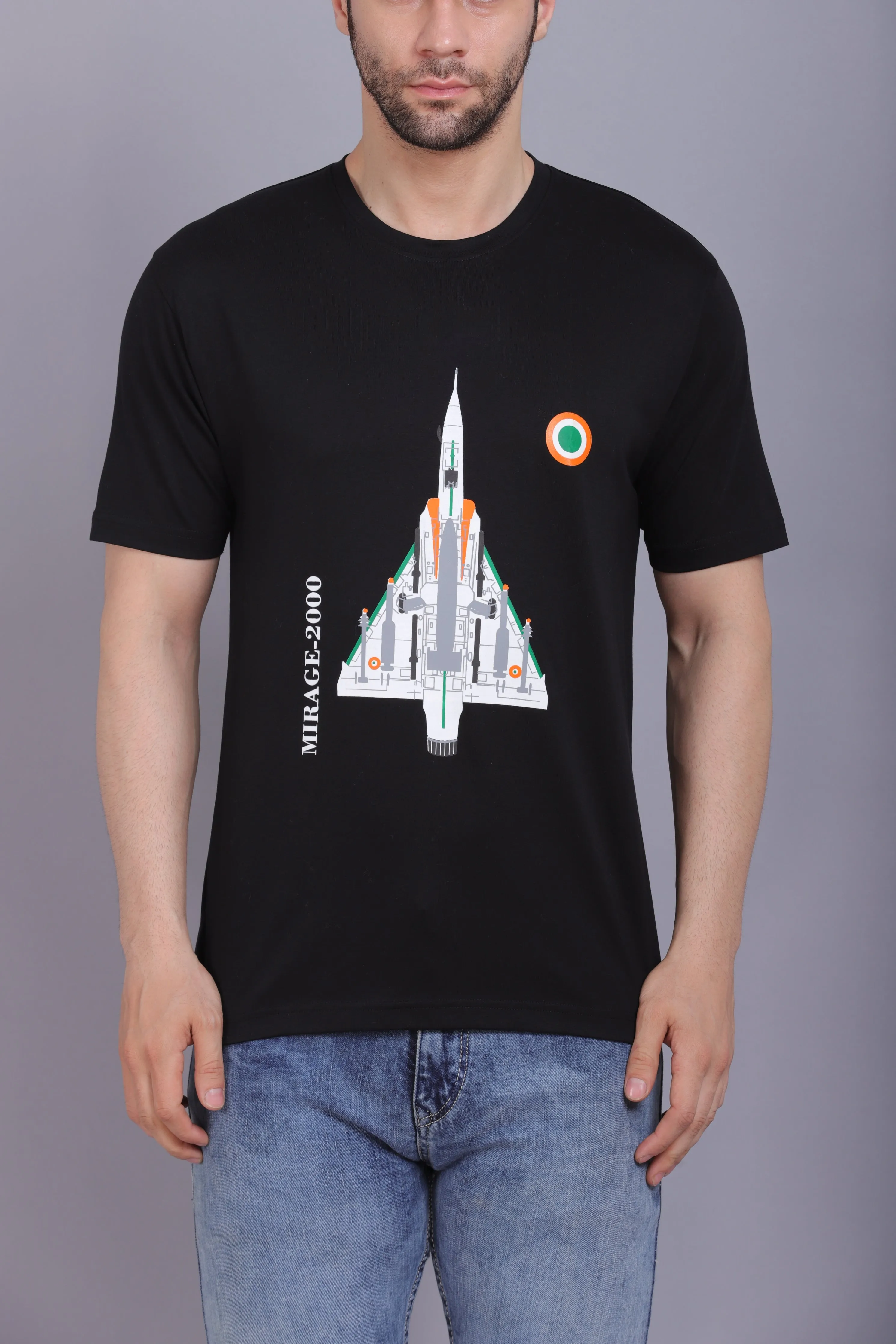 Men's Round Neck T shirt Mirrage Black