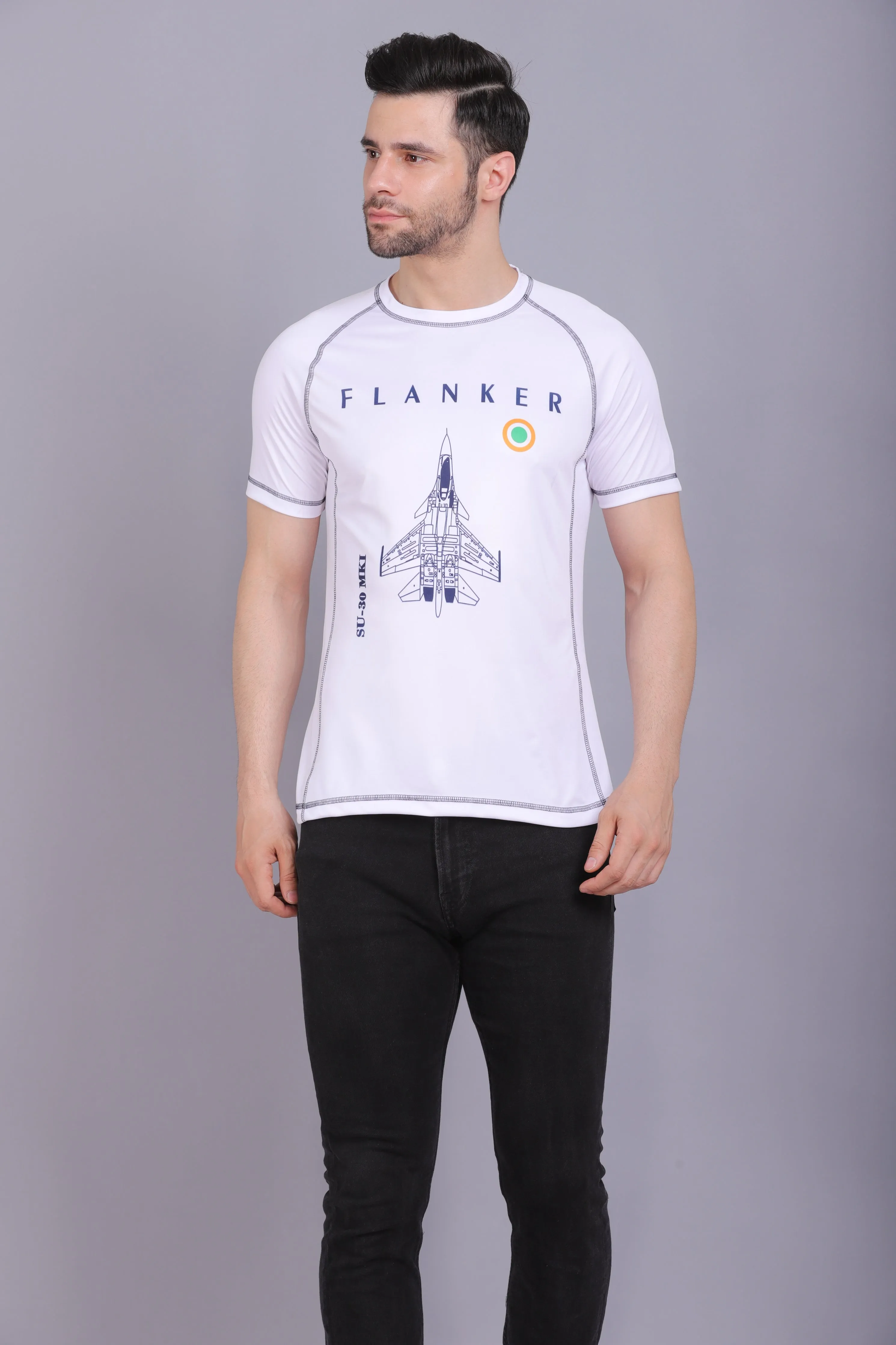 Men's Round Neck T shirt SU30 White