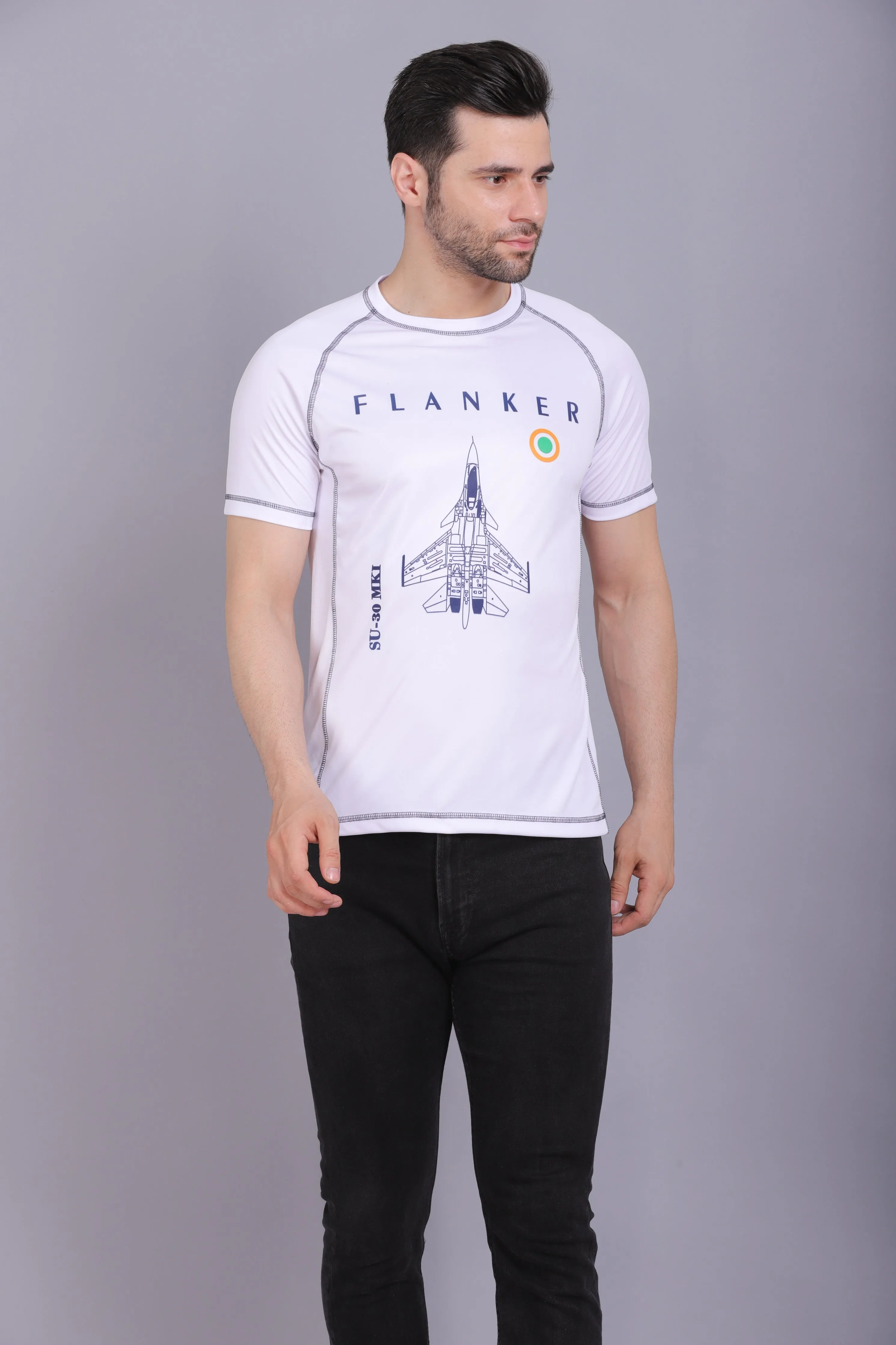 Men's Round Neck T shirt SU30 White