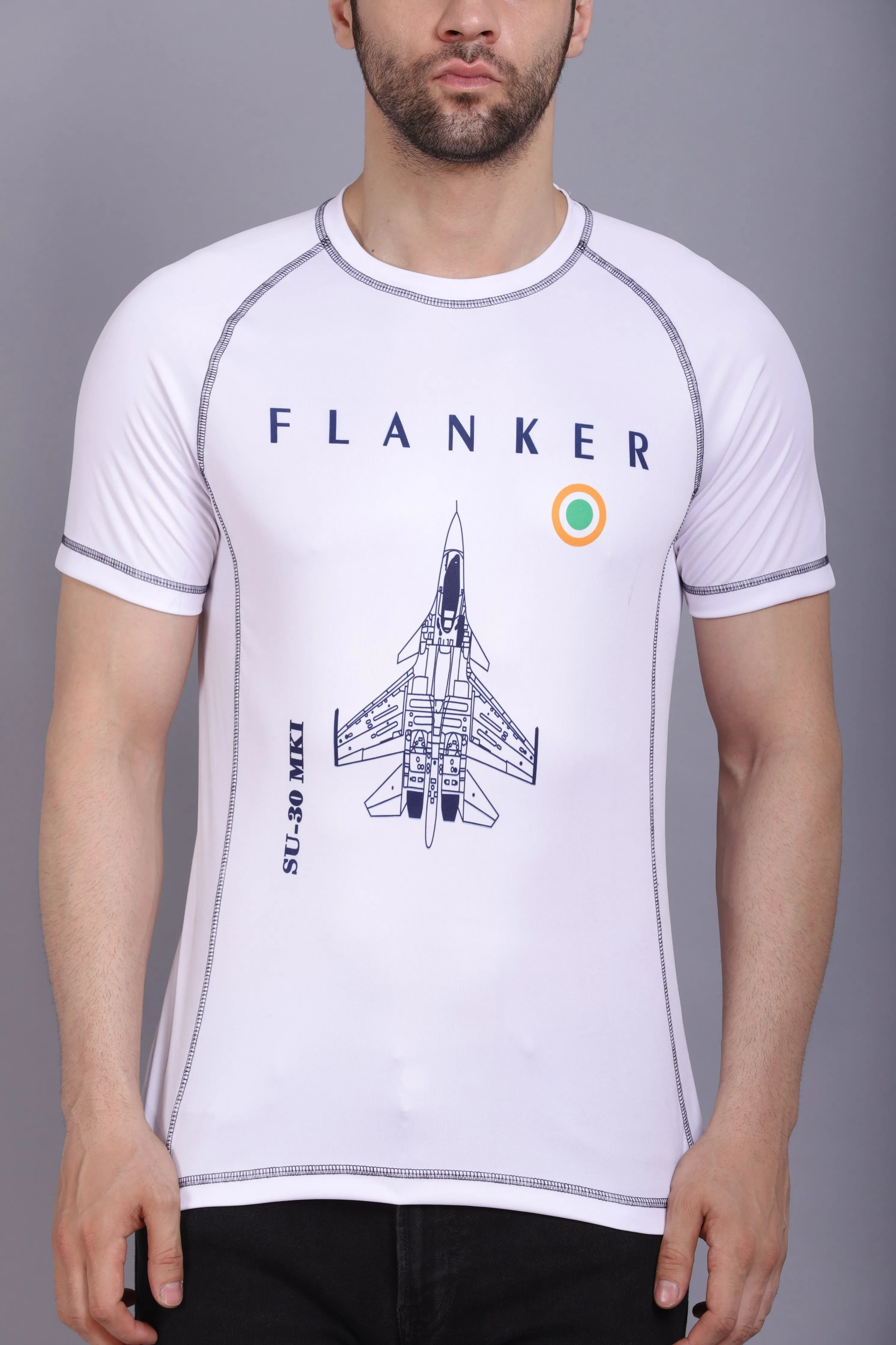 Men's Round Neck T shirt SU30 White