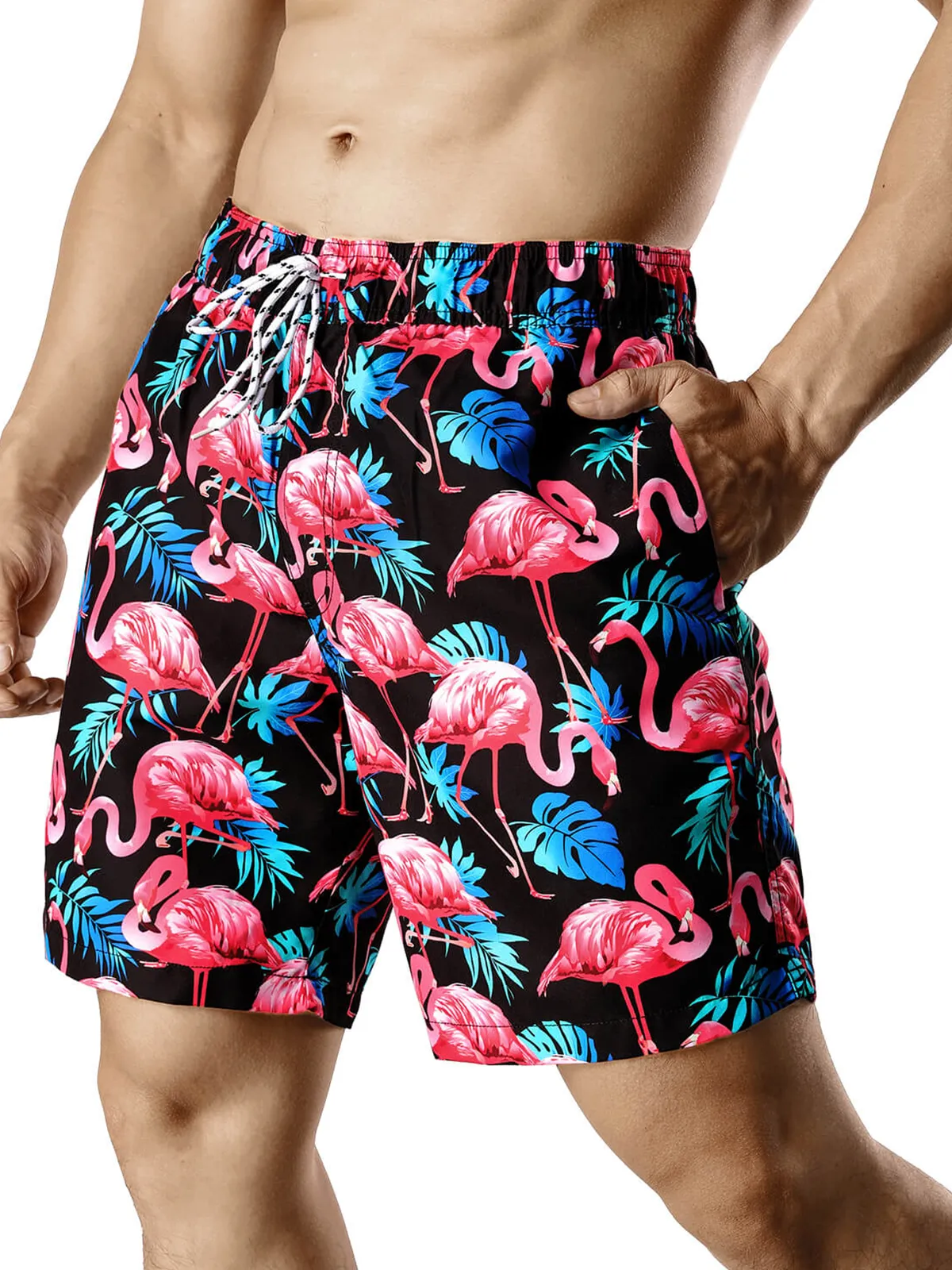 Men's Summer Beach Funny Print Quick Dry Swimming Trunks