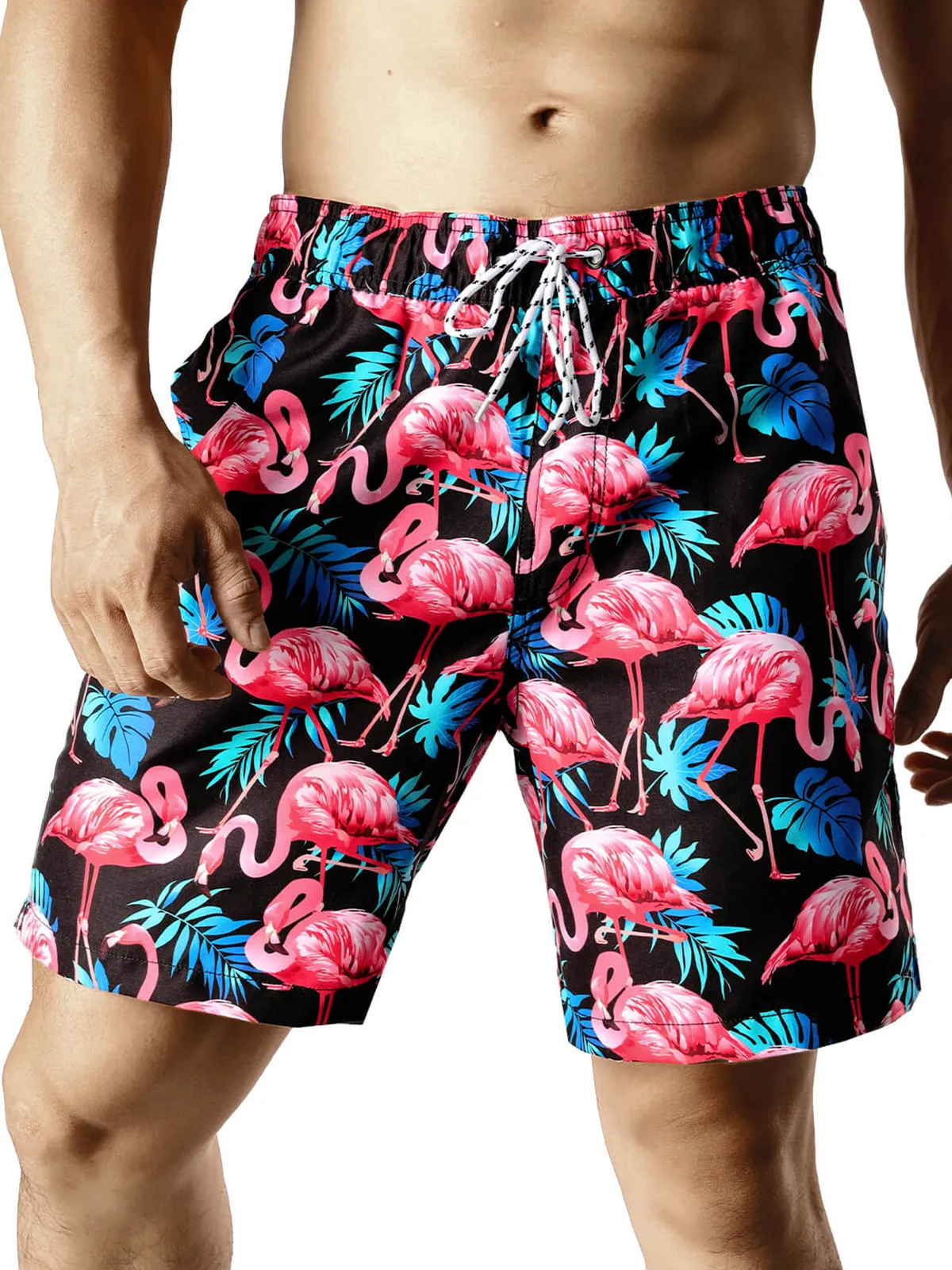 Men's Summer Beach Funny Print Quick Dry Swimming Trunks