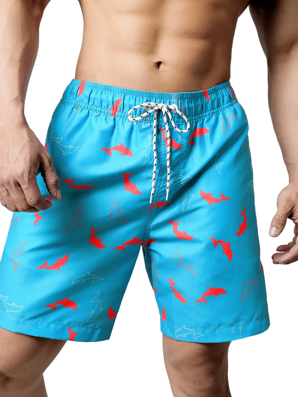 Men's Summer Beach Funny Print Quick Dry Swimming Trunks