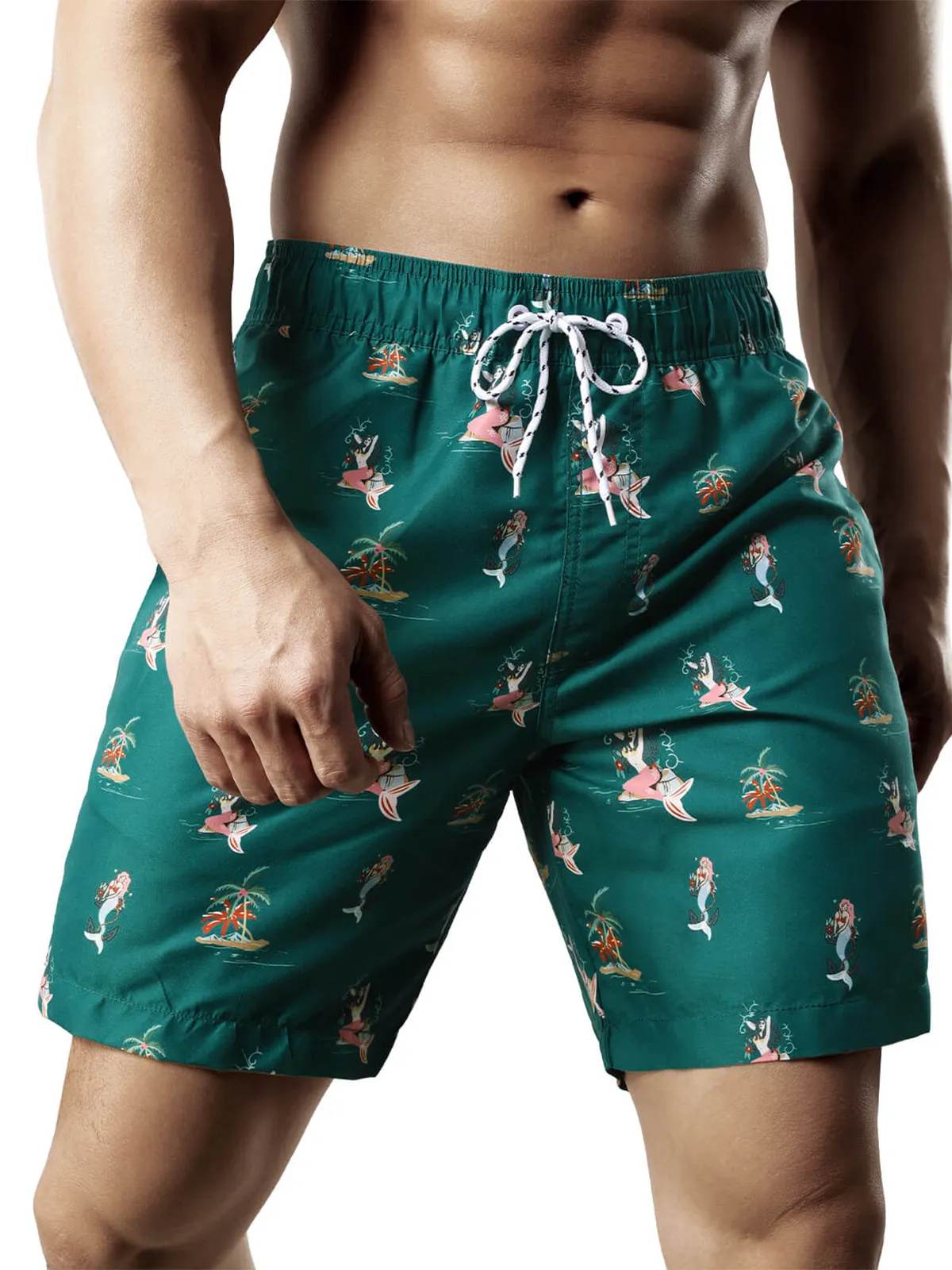 Men's Summer Beach Funny Print Quick Dry Swimming Trunks