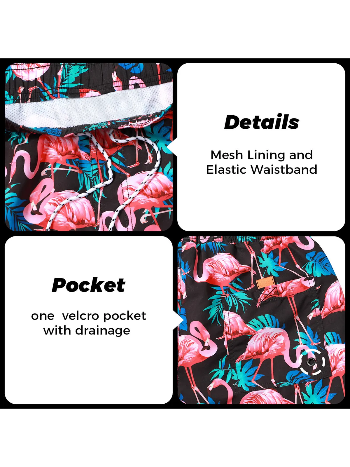 Men's Summer Beach Funny Print Quick Dry Swimming Trunks