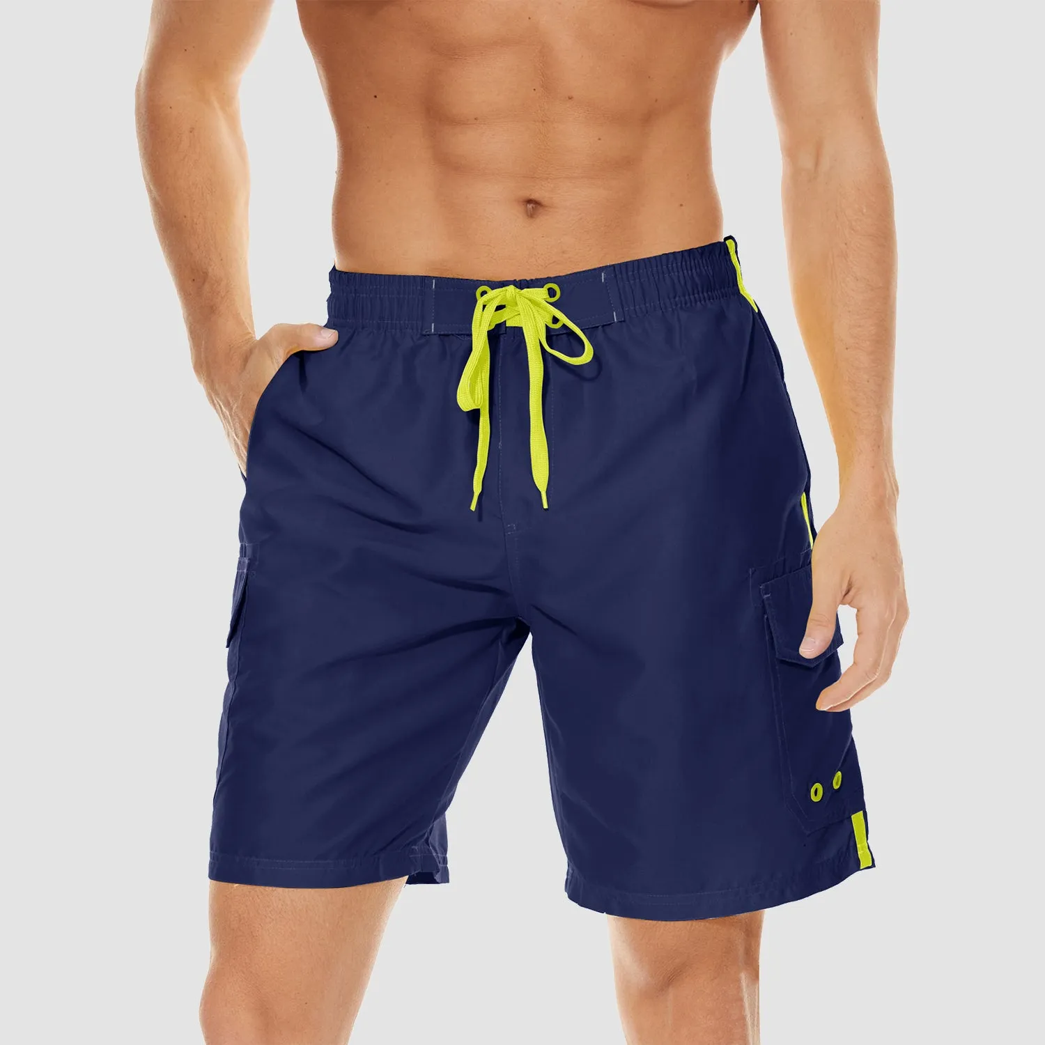Men's Swimming Trunks Mesh Linner 4 Pockets Quick Dry Beach Shorts