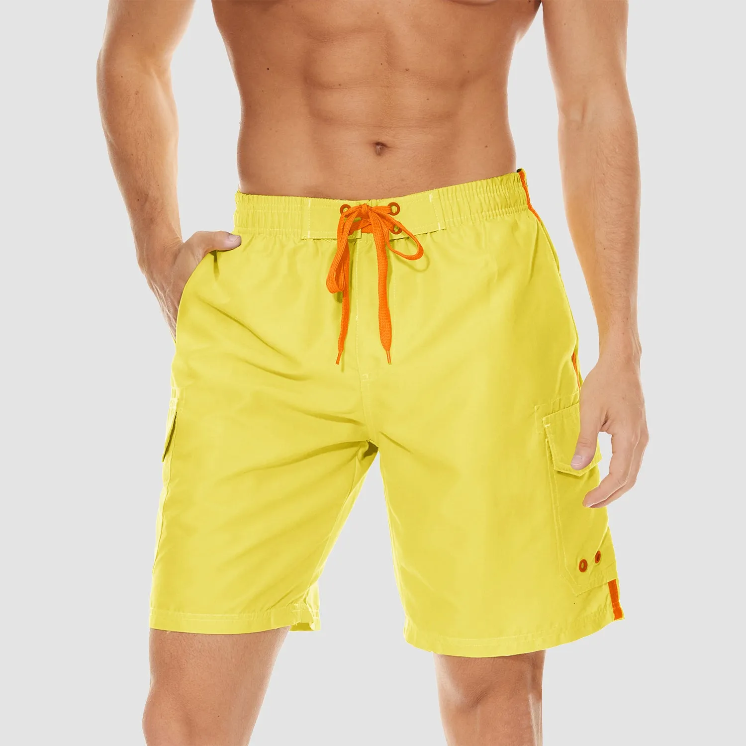 Men's Swimming Trunks Mesh Linner 4 Pockets Quick Dry Beach Shorts