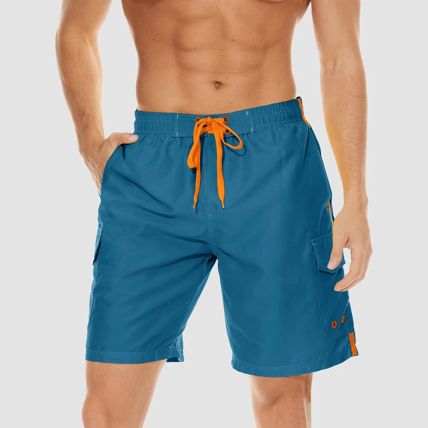 Men's Swimming Trunks Mesh Linner 4 Pockets Quick Dry Beach Shorts